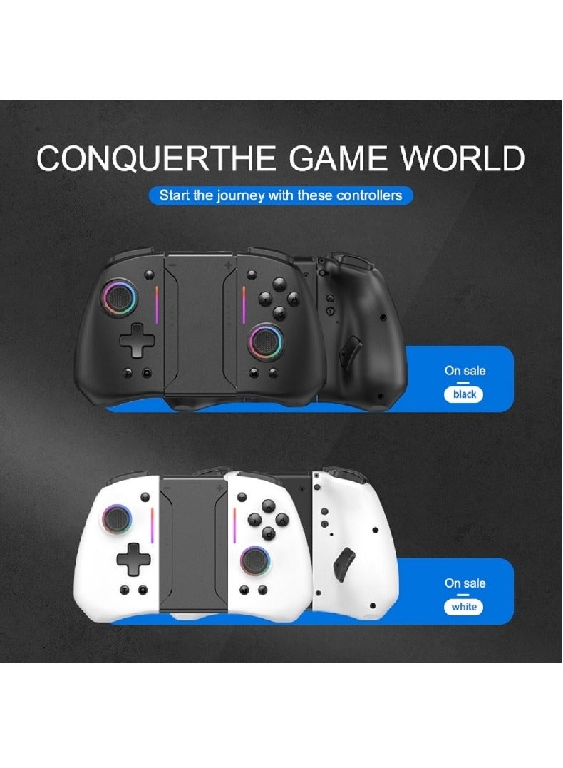 KS42 Meteor Light Wireless Joy-pad with 8 Color RGB Lights for Switch/Lite/OLED, with Programmable, Turbo u0026 Vibration(Black)