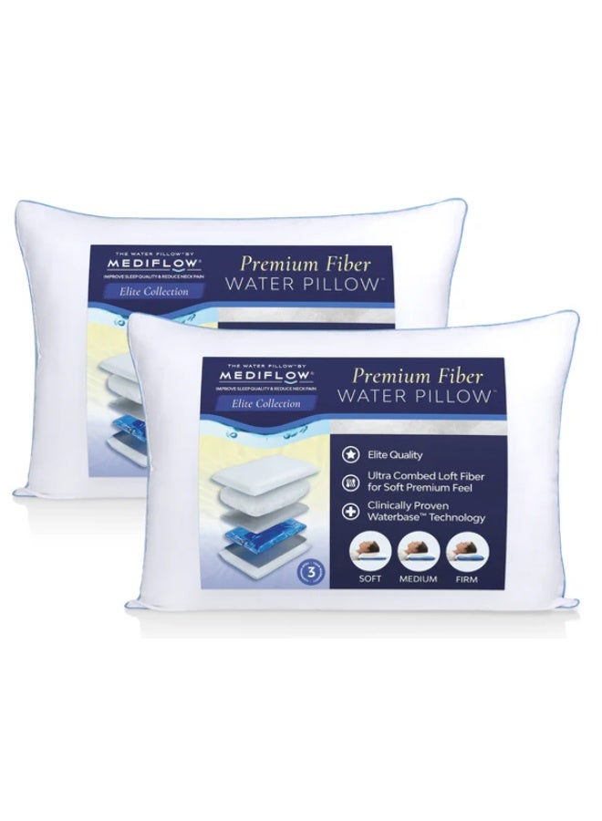 MEDIFLOW Elite Mediflow Water Pillow with Down Alternative | Adjustable Neck Support, 300TC Cotton, Leak-Resistant - Image 3
