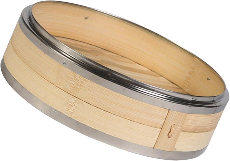 Longevity optimized build TOYANDONA Steamer Basket 18Cm Diameter Natural with Stainless Steel Rim Household Kitchen Food Steaming Basket for Dumplings Bao Buns and Dim Sum Cooking Hardened processed substance - Image 1