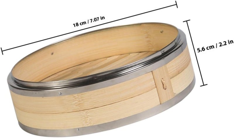 Longevity optimized build TOYANDONA Steamer Basket 18Cm Diameter Natural with Stainless Steel Rim Household Kitchen Food Steaming Basket for Dumplings Bao Buns and Dim Sum Cooking Hardened processed substance - Image 2