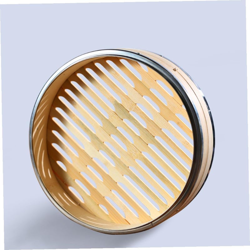 Longevity optimized build TOYANDONA Steamer Basket 18Cm Diameter Natural with Stainless Steel Rim Household Kitchen Food Steaming Basket for Dumplings Bao Buns and Dim Sum Cooking Hardened processed substance - Image 5