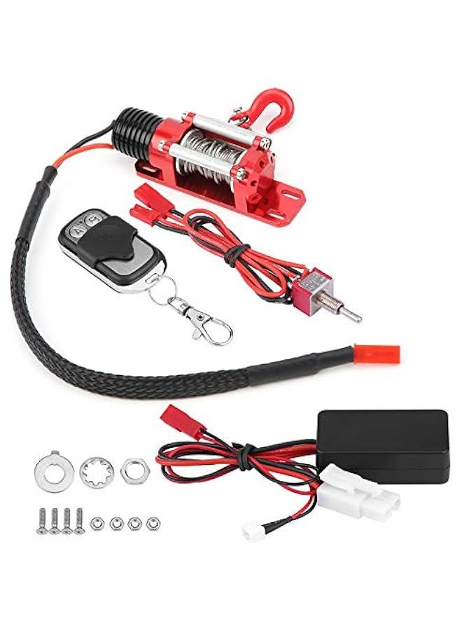 1/10 Scale RC Model Vehicle Caterpillar Car Accessory Metal Winch with Remote Control  - Image 1