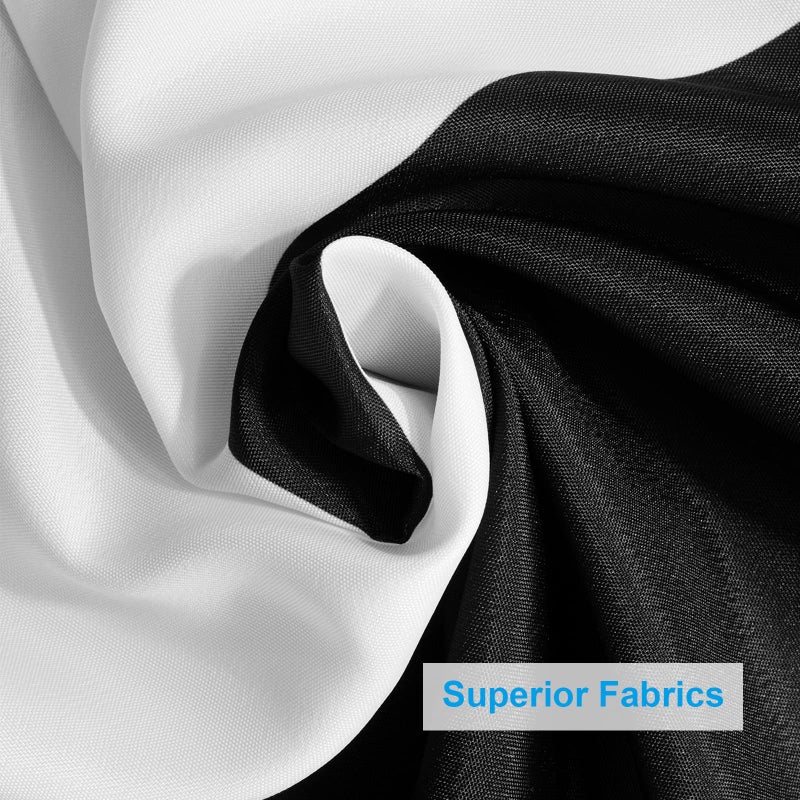 AmazerBath Black Shower Curtain Stripes  72"" W x 72"" H Black and White Striped Shower Curtain  Fabric Shower Curtain for Bathroom  with 2 Heavy Stones - Image 4