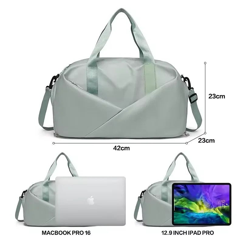 Y&D Pink Nylon Waterproof Women's Weekend Overnight Travel Bag Gym Sports Bag Duffel Bag - Image 3