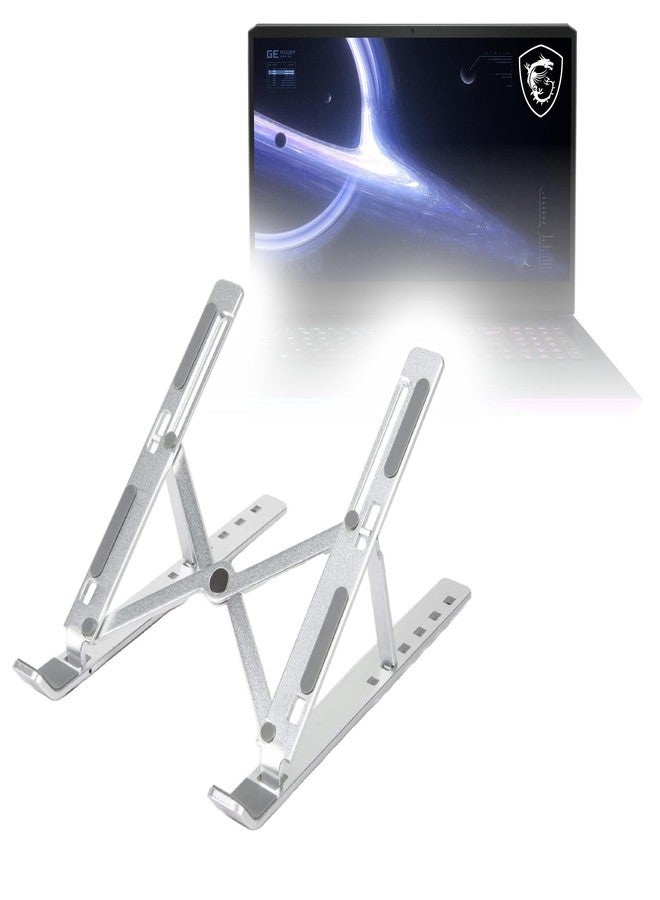 BoxWave Stand and Mount Compatible with MSI GE76 Raider (17.3 in) - Compact QuickSwitch Stand, Portable Multi Angle Viewing Foldable Riser - Metallic Silver - Image 1