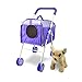 ANIVIA Pet Stroller and Accessories for Kids Ages 3 to 7 Year Olds Dog Toy for Toddlers 2 Pieces Play Dog Set Puppy Party Playset with 1 Pet Puppy Included Purple - Image 3