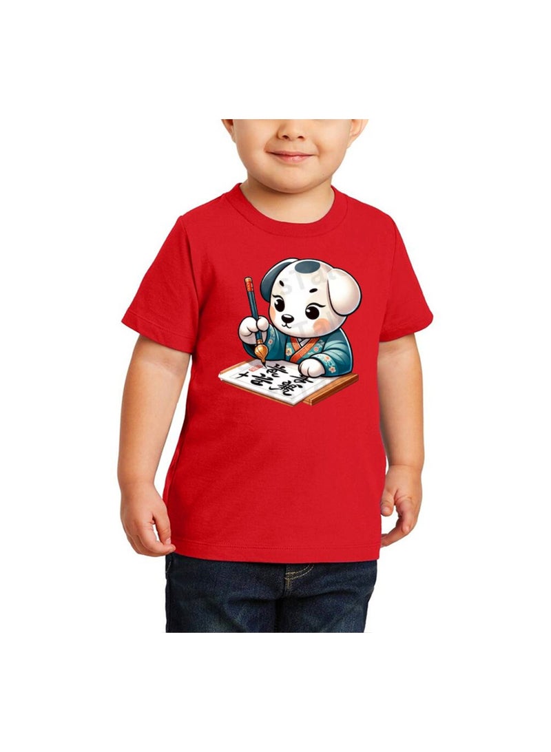 Chinese Zodiac Symbols T-Shirt For Boys–Printed Design Short Sleeve Round Neck Cotton Tshirt–Comfortable And Stylish T-Shirt For Celebrations Day - Image 1
