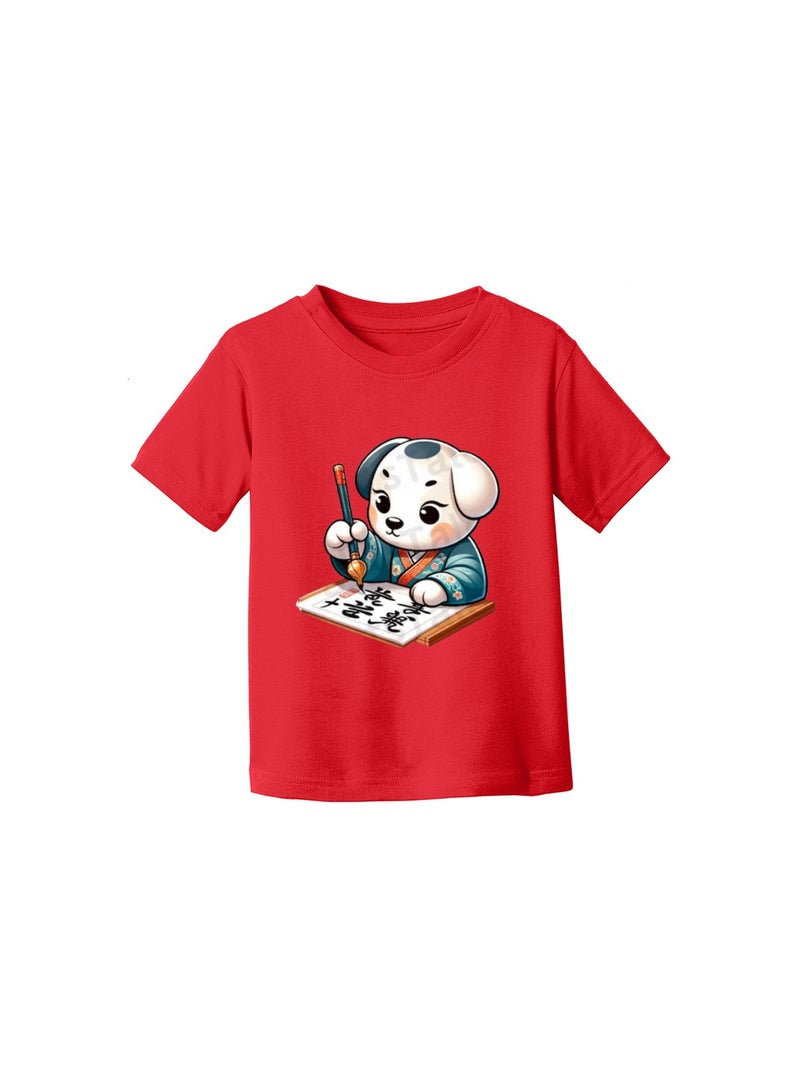 Chinese Zodiac Symbols T-Shirt For Boys–Printed Design Short Sleeve Round Neck Cotton Tshirt–Comfortable And Stylish T-Shirt For Celebrations Day - Image 3