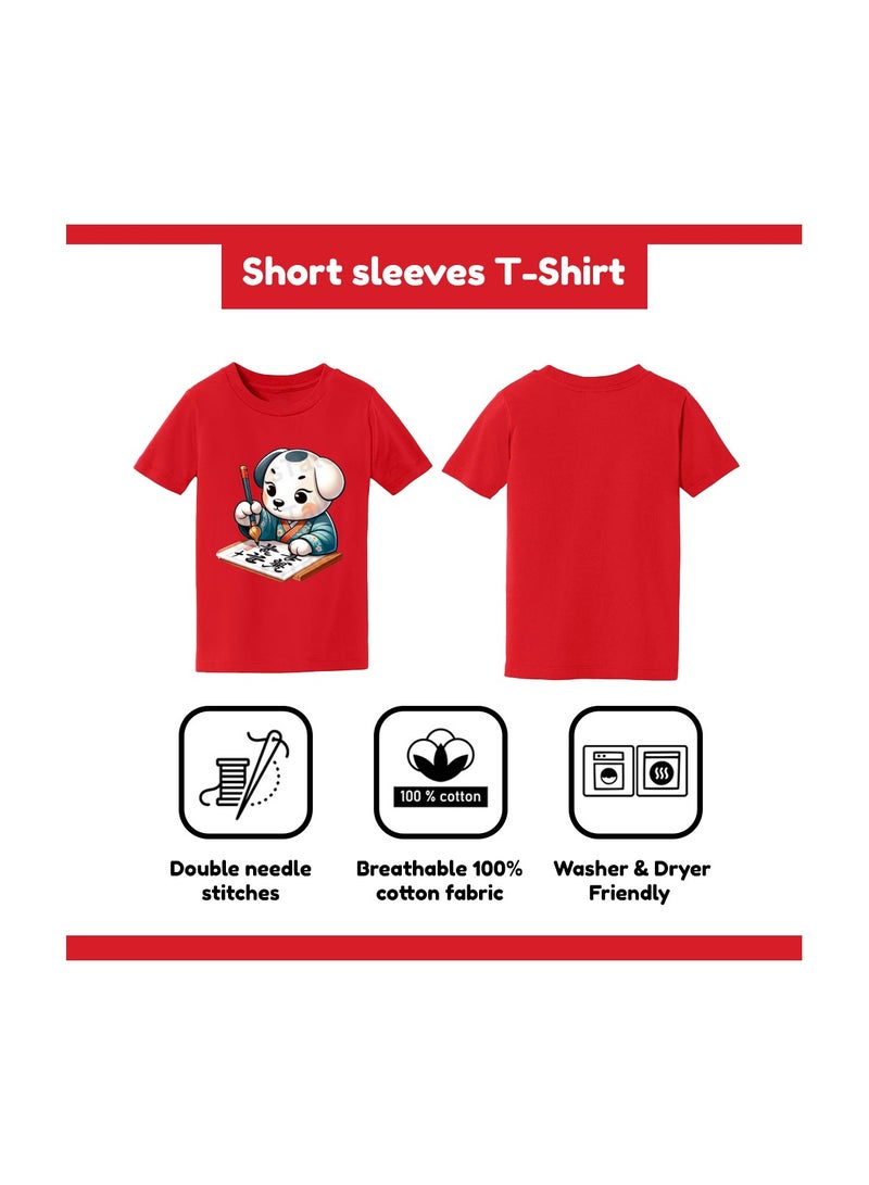 Chinese Zodiac Symbols T-Shirt For Boys–Printed Design Short Sleeve Round Neck Cotton Tshirt–Comfortable And Stylish T-Shirt For Celebrations Day - Image 5