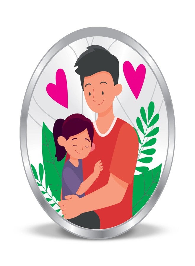 ACPL Precious Moments BIS Hallmarked Silver Coin Best Father Dad Ever Colorful Design 10gm 999 Pure - Image 1
