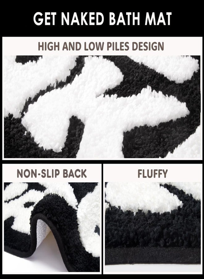 DyeFury Irregular Shaped Get Naked Bath Mat - Fun, Cute Non-Slip Black & White Decor, 31" x 18" - Image 5