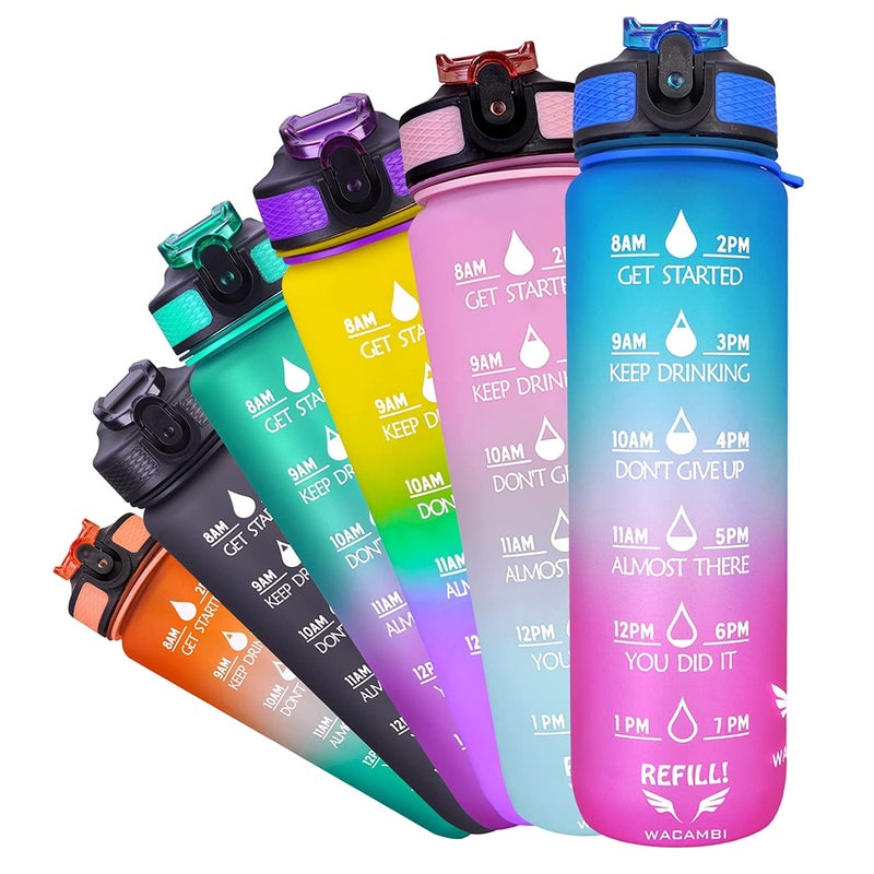 Styxon 32oz22oz Motivational Fitness Sports Water Bottle with Time Marker Straw Large Wide Mouth Leakproof Durable BPA Free NonToxic - Image 5