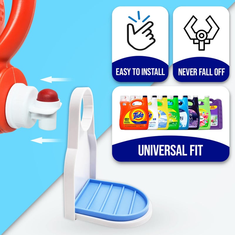 Simplation [2 Pack] Laundry Detergent Cup Holder, Detergent Drip Catcher (Upgraded Drip Tray), No More Mess or Leaks, Grip Style - Image 4