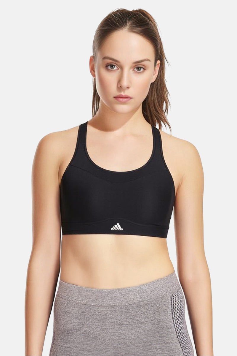 Adidas Women Plus Size Padded Sports Bra, Black  - Image 1