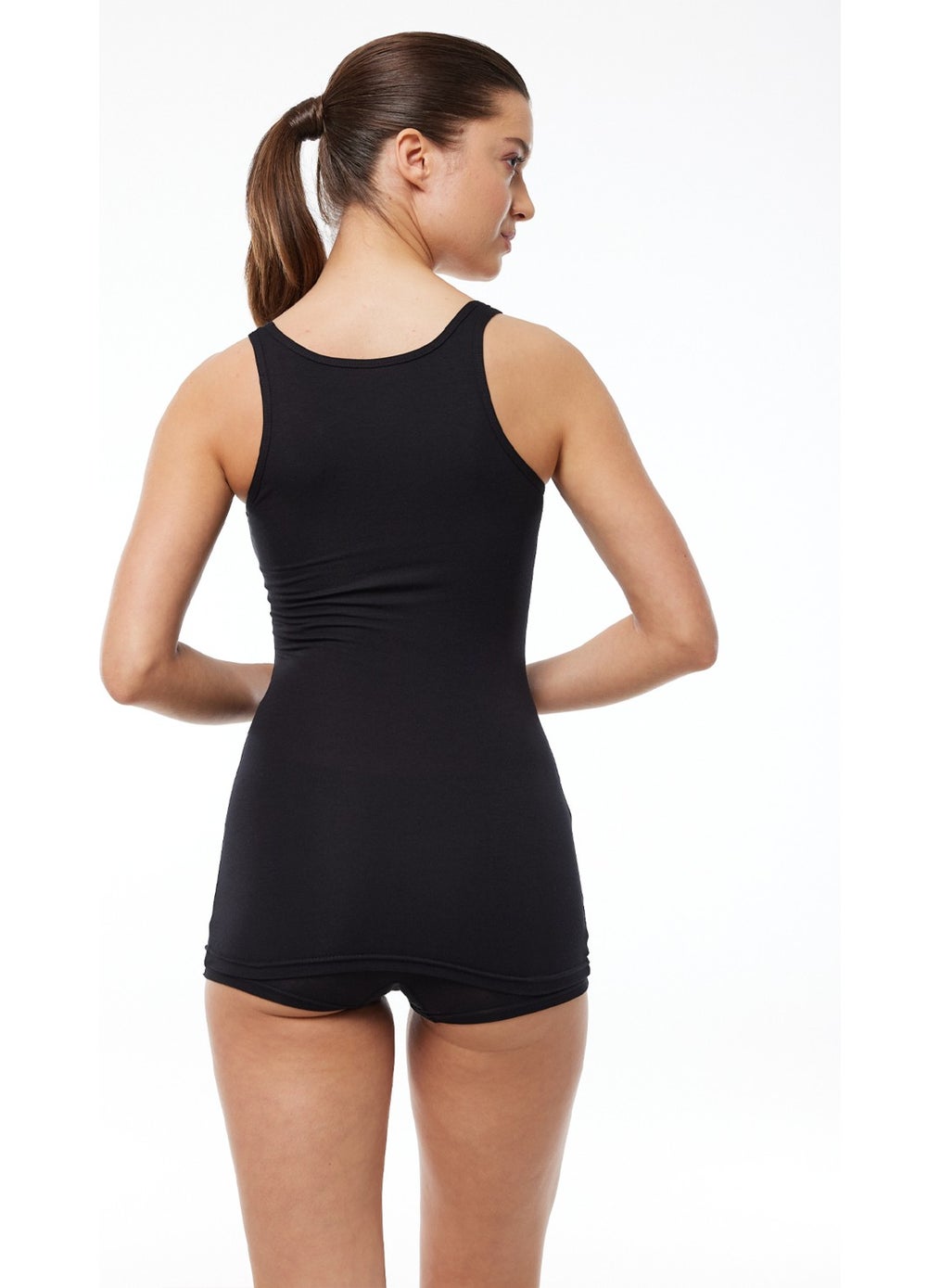 Malabadi - Women's Black 2 Pack Long Modal Tank Top 143 - Image 1