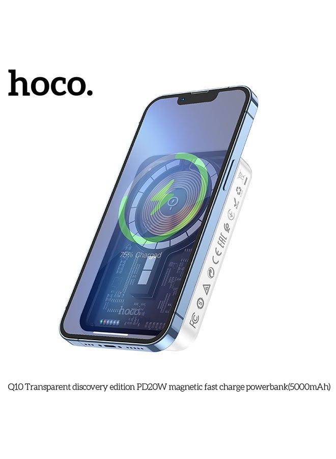 hoco. Power bank “Q10” magnetic wireless charging 5000mAh(White) - Image 3