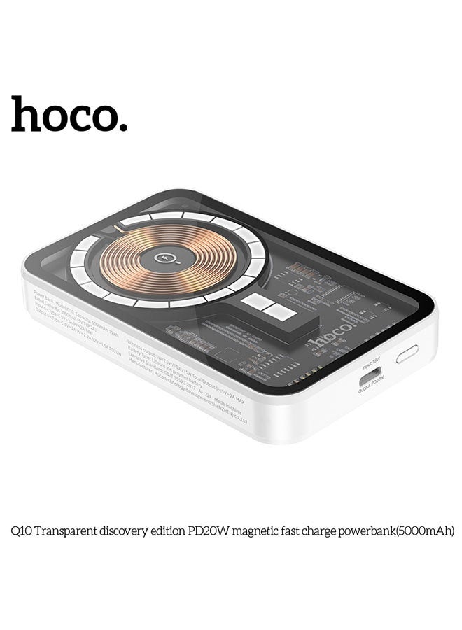hoco. Power bank “Q10” magnetic wireless charging 5000mAh(White) - Image 4
