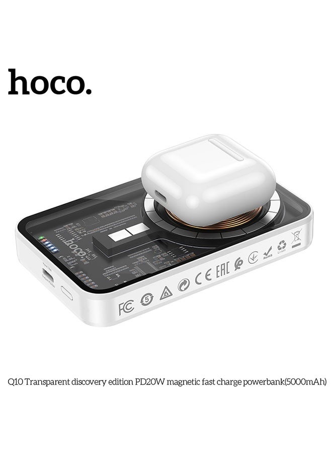 hoco. Power bank “Q10” magnetic wireless charging 5000mAh(White) - Image 5