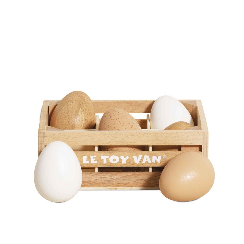 Le Toy Van  Wooden Honeybee Market Farm Eggs Half Dozen Crate  Perfect for Supermarket Food Shop or Cafe Pretend Play  Great As A Gift TV190 - Image 2