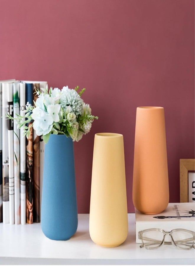 Valemoon Yellow Ceramic Vase, 7.7" H, Minimalist Modern Home Decoration, Matte Design for Fireplace Bedroom Kitchen Living Room Centerpieces Office Desk, Fit for Holding Dried Flowers, Fresh Flowers - Image 4