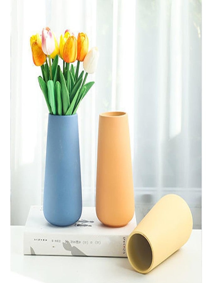 Valemoon Yellow Ceramic Vase, 7.7" H, Minimalist Modern Home Decoration, Matte Design for Fireplace Bedroom Kitchen Living Room Centerpieces Office Desk, Fit for Holding Dried Flowers, Fresh Flowers - Image 3