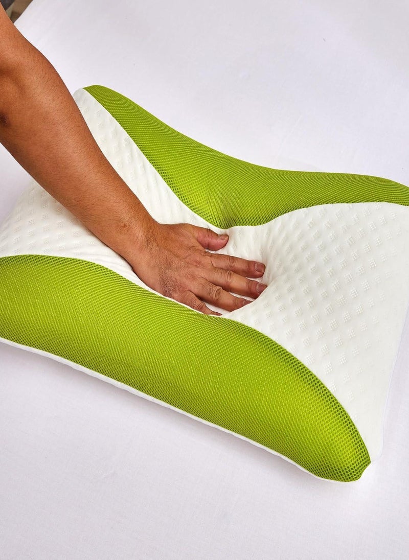 ARISTOCRAT Aloe Vera Infused Memory Foam Pillow | Hypoallergenic & Breathable | Removable cover - 60x40x12cm  - Image 3