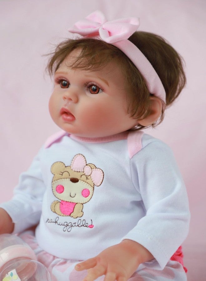 Kaydora Realistic Reborn Baby Dolls - 18 Inch Silicone Baby Girl, Real Life Dolls with Full Body Vinyl, Newborn Lifelike Weighted Doll with Anatomically Correct for Ages 3+ Gift - Image 3