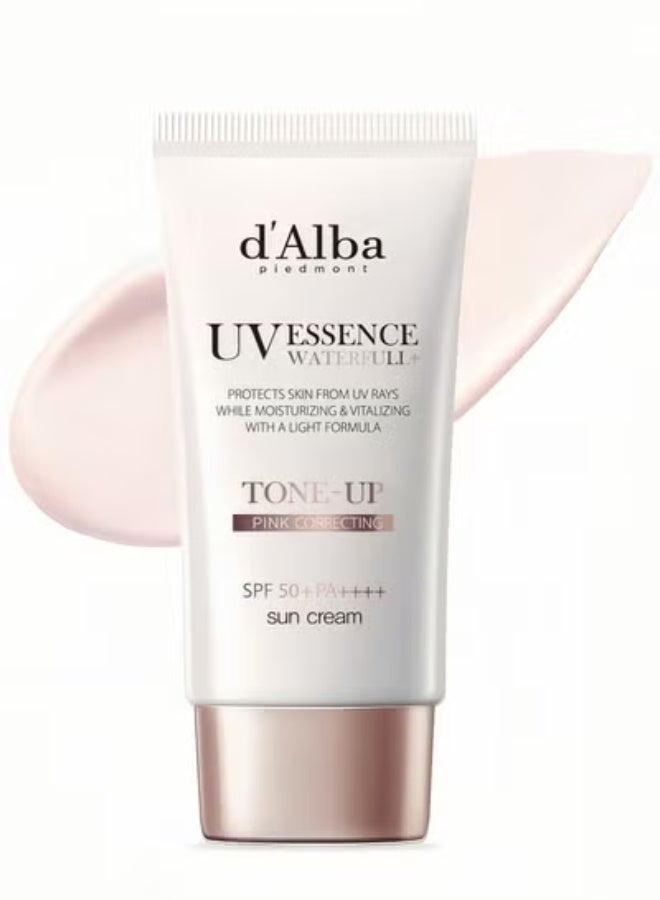 d'Alba Piedmont Italian White Truffle Waterfull Tone-up Sunscreen, Vegan Skincare, Tinted Moisturizer with SPF 50+ PA++++, Glowy Sunscreen, Gentle and Safe Use for all Skin Types 50ml - Image 1