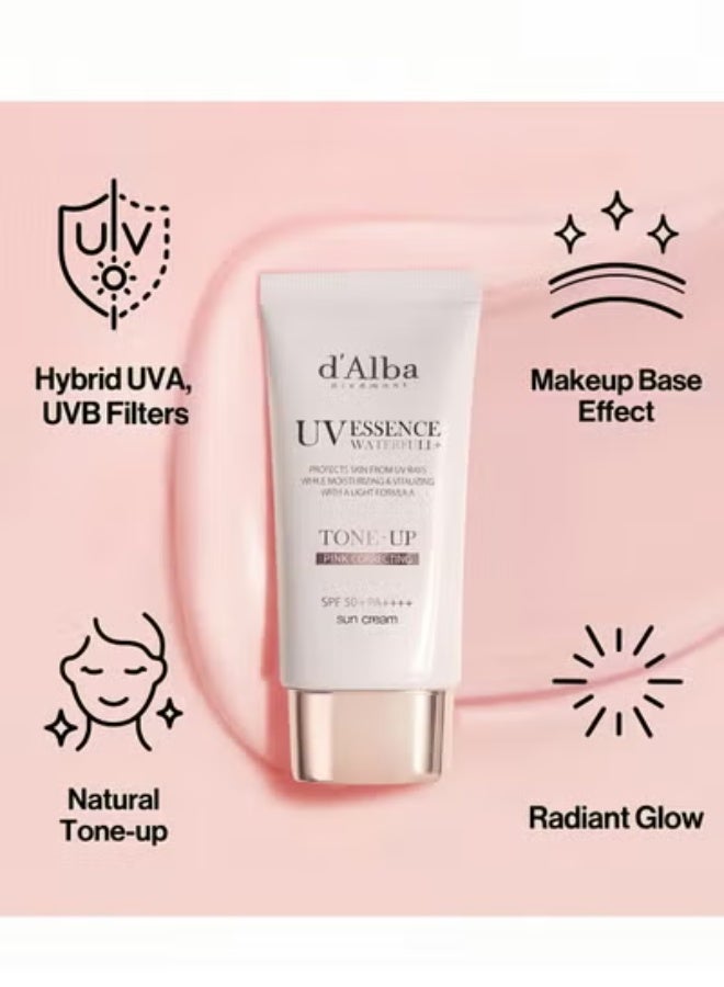 d'Alba Piedmont Italian White Truffle Waterfull Tone-up Sunscreen, Vegan Skincare, Tinted Moisturizer with SPF 50+ PA++++, Glowy Sunscreen, Gentle and Safe Use for all Skin Types 50ml - Image 2