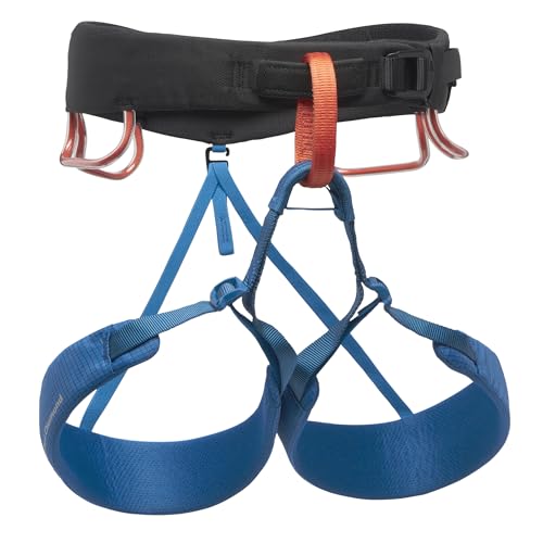 BLACK DIAMOND Mens Momentum Rock Climbing Harness Adjustable Waist Leg Loops Dual Core Construction Lightweight Comfort Kingfisher Large - Image 1