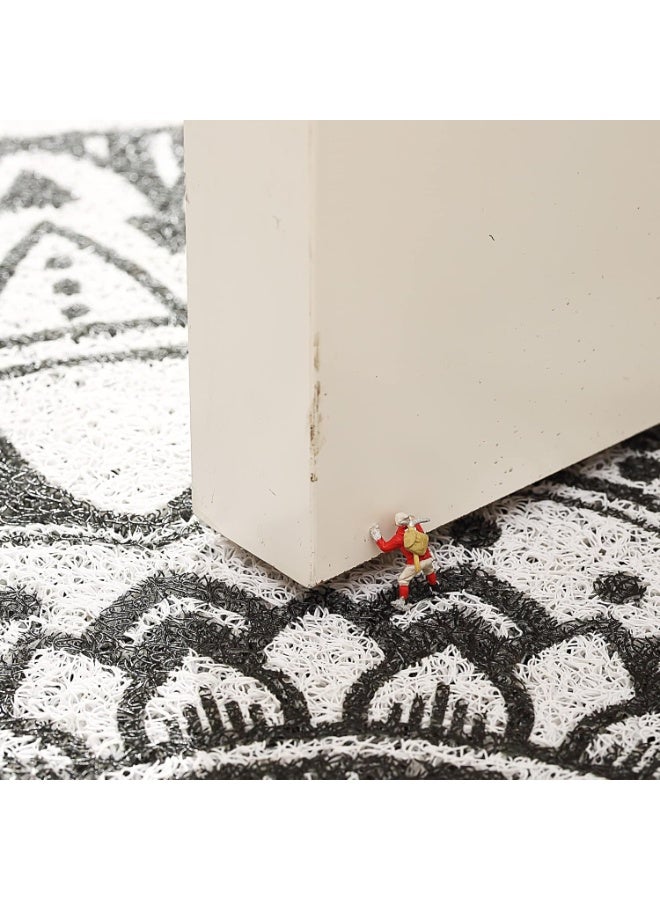 LINGWEI Door Mat Half Round Area Rug 90 x 60 cm Outdoor Non Slip Absorbent Floor Mat Entrance Rug - Image 4