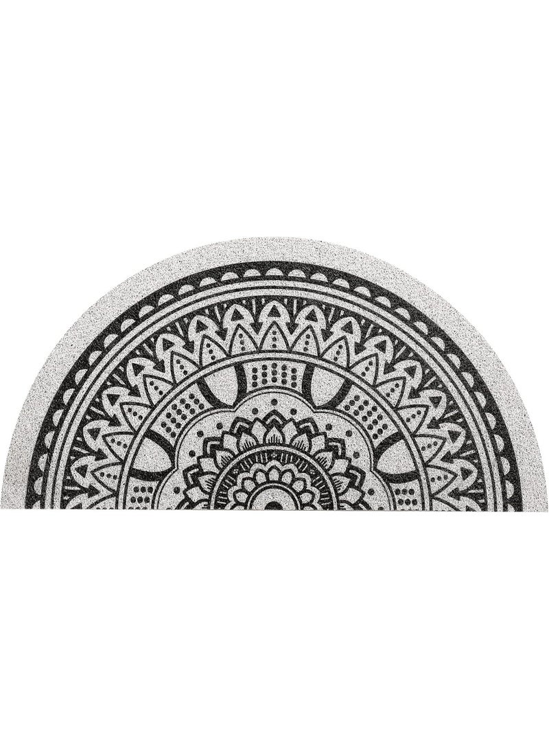 LINGWEI Door Mat Half Round Area Rug 90 x 60 cm Outdoor Non Slip Absorbent Floor Mat Entrance Rug - Image 5