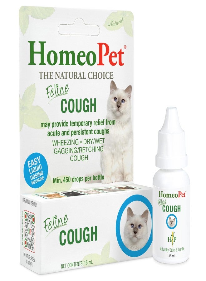 HomeoPet Feline Cough, Safe and Natural Cough Supplement for Cats, 15 Milliliters - Image 1