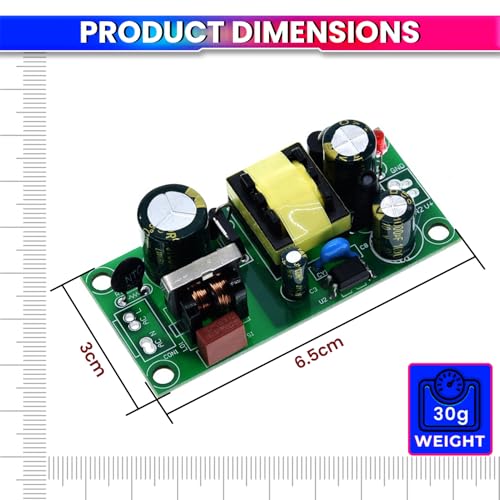 amiciSmart AC to DC Buck Converter, 85-265V AC to 5V DC 2A Power Module, 10W High-Efficiency Step-Down Circuit Board - Image 4