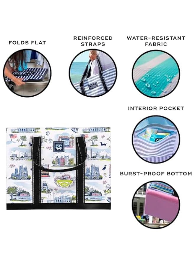 Arabest Original Deano Tote Large - Durable Lightweight Open Top Beach, Pool & Lake Bag, Inside Zip Pocket, Folds Flat - Image 2