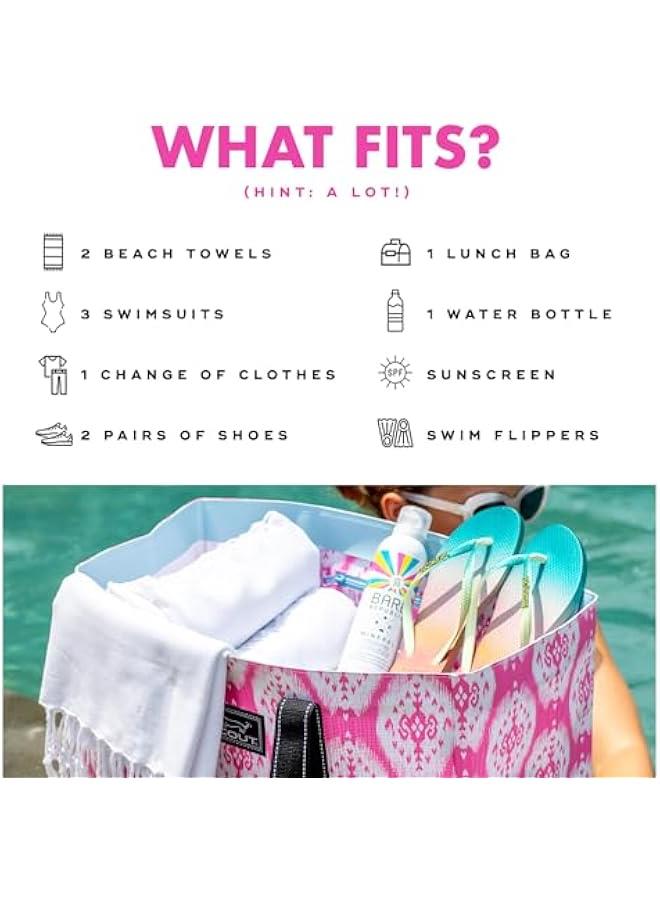 Arabest Original Deano Tote Large - Durable Lightweight Open Top Beach, Pool & Lake Bag, Inside Zip Pocket, Folds Flat - Image 5