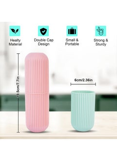 UCEC Travel Toothbrush Case, Toothbrush Holder Travel, Toothbrush Case For Traveling, Camping, Home, School, Business, Bathroom, 2 Pack (Green, Pink)  - Image 4