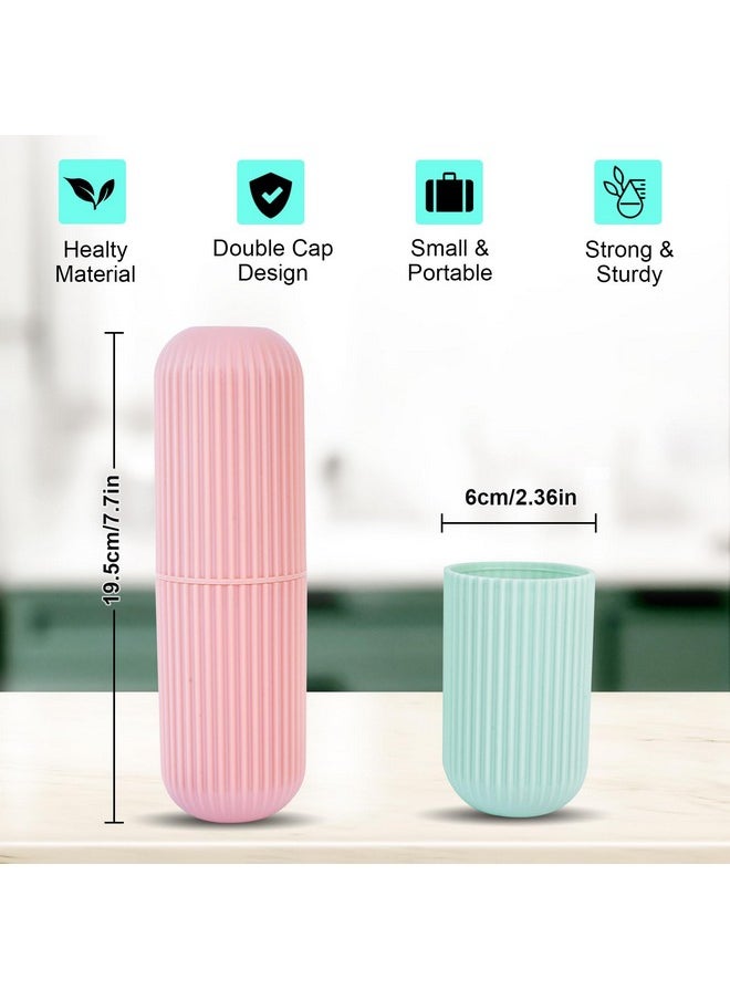 UCEC Travel Toothbrush Case, Toothbrush Holder Travel, Toothbrush Case For Traveling, Camping, Home, School, Business, Bathroom, 2 Pack (Green, Pink)  - Image 4