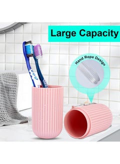 UCEC Travel Toothbrush Case, Toothbrush Holder Travel, Toothbrush Case For Traveling, Camping, Home, School, Business, Bathroom, 2 Pack (Green, Pink)  - Image 3