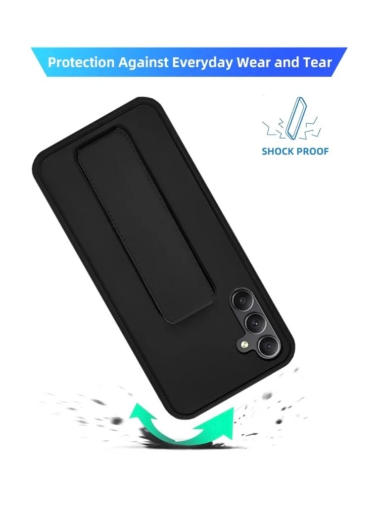 ARMOR - Case Cover For Samsung Galaxy A15 With Magnetic Hand Grip 3 in 1 Black - Image 1