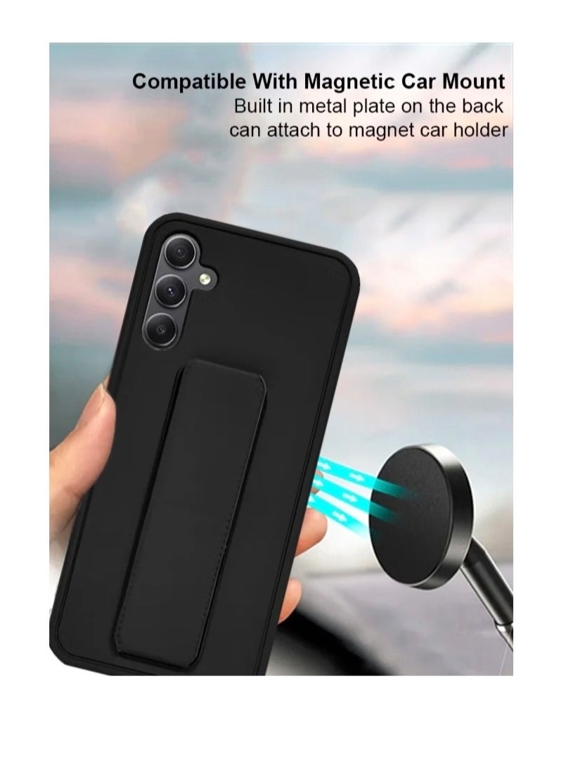ARMOR - Case Cover For Samsung Galaxy A15 With Magnetic Hand Grip 3 in 1 Black - Image 1