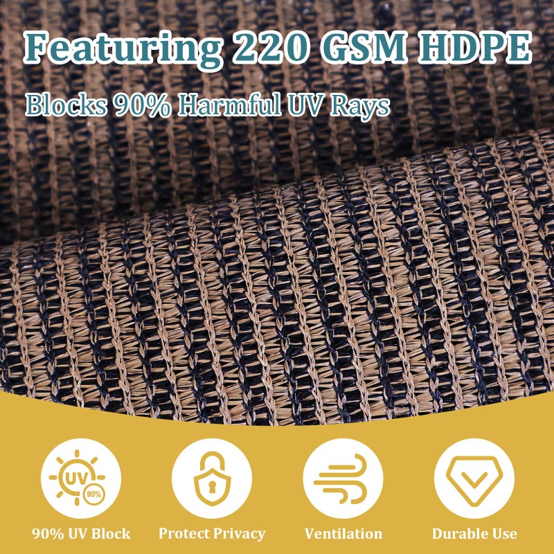 Shade&Beyond Outdoor Roller Shades with Splicing Design, 8' W x 8' H Cordless Patio Roll Up Blinds, Exterior Shade Cloth Roll for Porch, Gazebo, Pergola, Balcony, Mocha - Image 3