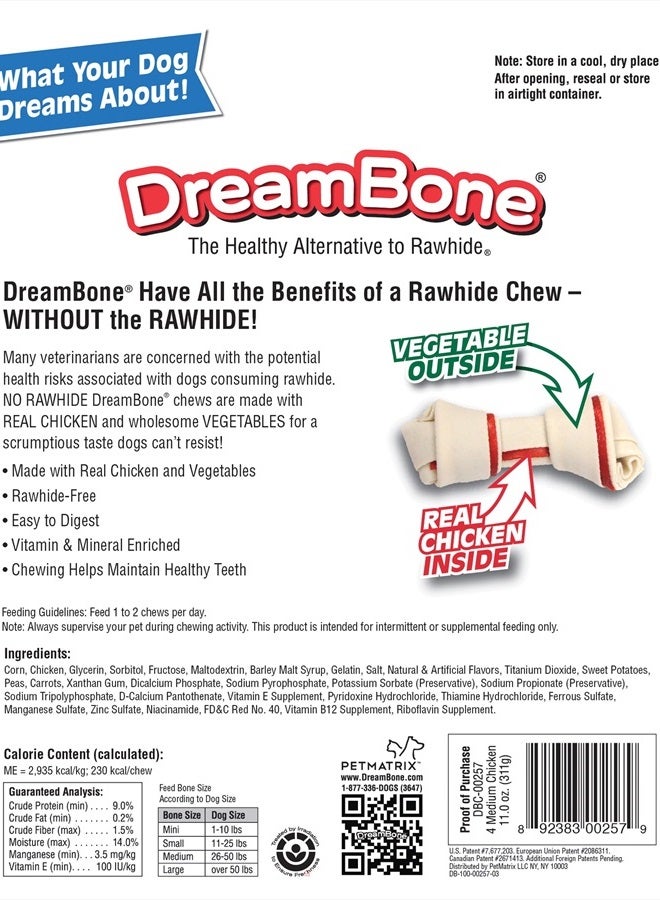 DreamBone Medium and Large Chews, Treat Your Dog to a Chew Made With Real Meat and Vegetables 4 Count (Pack of 1) - Image 3
