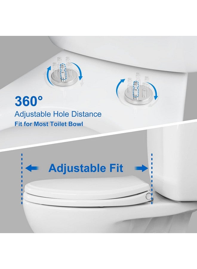 Hibbent Premium Elongated Toilet Seat with Cover(Oval) Quiet Close, One-Click to Quick Release, Easy Installation Never Loosen Hinge, Slow Close Toilet Seat and Cover, Easy Cleaning-White Color - Image 3