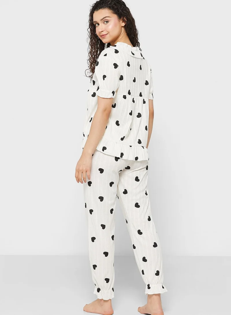 Ginger All Over Print Pyjama Set