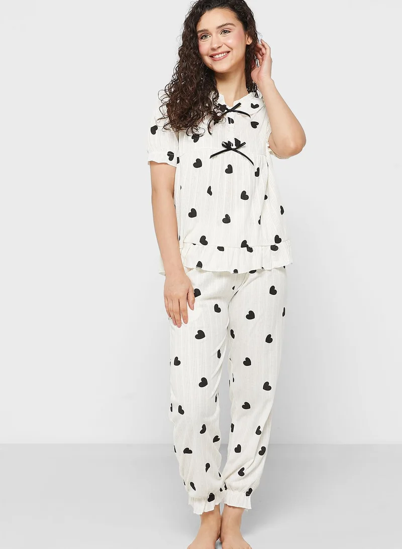 Ginger All Over Print Pyjama Set
