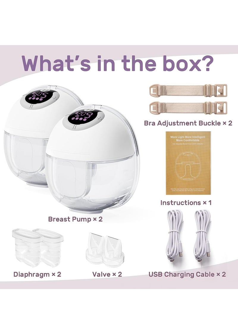 Gonice - Wearable Breast Pump, Hands-Free Breast Pump with 2 Modes & 9 Levels, Double Electric Breast Pump with  Display, Portable Breast Pump - Image 1