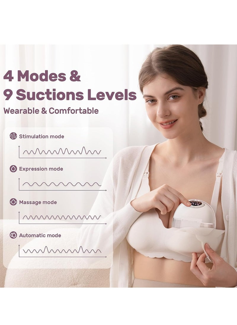 Gonice - Wearable Breast Pump, Hands-Free Breast Pump with 2 Modes & 9 Levels, Double Electric Breast Pump with  Display, Portable Breast Pump - Image 1