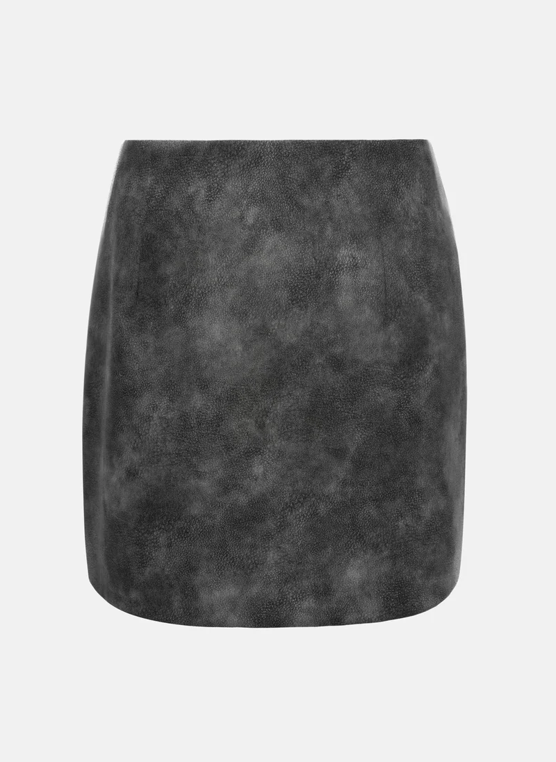 Lichi Textured eco-leather skirt