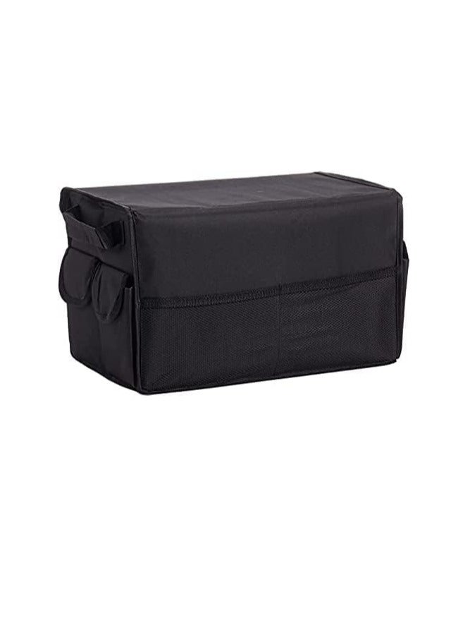 ام جي صندوق تخزين منظم لصندوق السيارة قابل للطي، مع جيوب صغيرة، حجرات حاوية للحمولة، للاحذية، اسود - Image 2